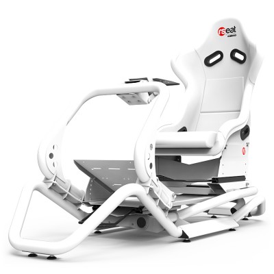 Rseat N1 White Seat / White Frame Racing Simulator Cockpit